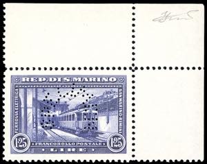 1932 - 1,25 lire violetto Ferrovia, saggio ... 