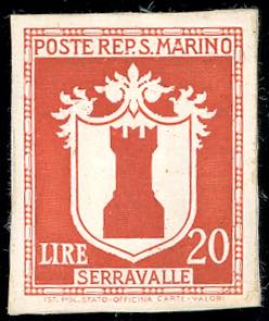 1945 - 20 lire Stemmi (292), prova di colore ... 