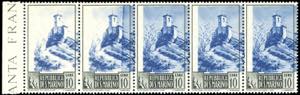 1949 - 10 lire Paesaggi, striscia ... 