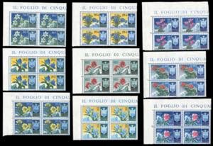 1853 - Fiori, I emissione, serie completa ... 