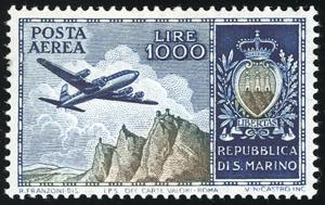 1954 - 1.000 lire Aereo (112), gomma ... 