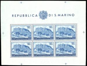 1951 - 200 lire UPU, foglietto dentellato ... 