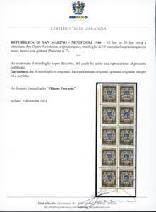 1946 - 10 lire su 50 lire Pro ... 