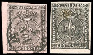 1852 - 15 cent., un esemplare rosa chiaro e ... 