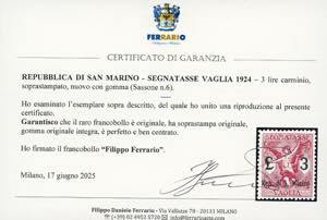 1924 - 3 lire soprastampato (6), ... 