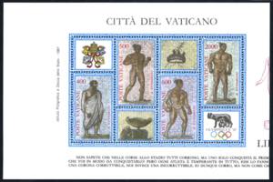 1987 - OLYMPHILEX, foglietto, taglio ... 