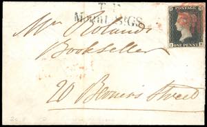 GRAN BRETAGNA 1840 - 1 p. nero Penny Black ... 