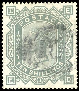 GRAN BRETAGNA 1883 - 10 s. grigio, ... 