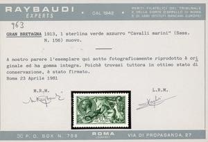 GRAN BRETAGANA 1913 - 1 £ Cavalli ... 