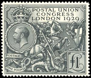 GRAN BRETAGNA 1929 - 1 £ UPU (183), nuovo, ... 