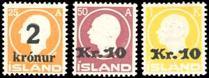 ISLANDA 1924/26 - Soprastampati, serie ... 