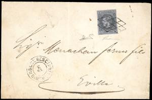 ROMANIA 1866 - 5 p. nero su grigio blu, ... 