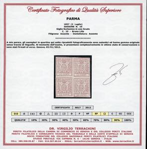 1857 - 25 cent. bruno lilla (10), ... 