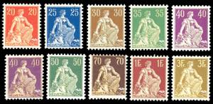 SVIZZERA 1908 - Helvetia seduta, serie ... 