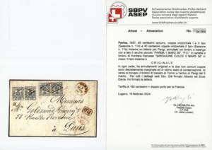 1859 - 40 cent. azzurro, una ... 