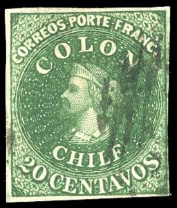 CILE 1861/67 - 20 cent. Colombo (Yv.10), ... 