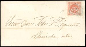 PERU 1859 - 1 p. rosso (Yv.3A), perfetto e ... 