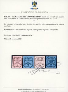 1853/57 - 6 cent. rosa vivo e 9 ... 