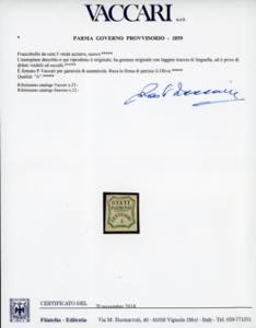 1859 - 5 cent. verde azzurro, I ... 