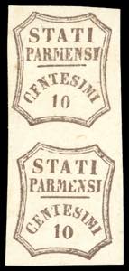 1859 - 10 cent. bruno grigiastro, coppia ... 