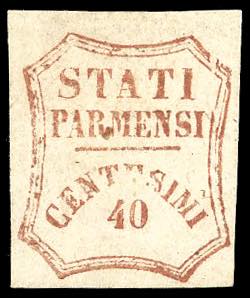 1859 - 40 cent. rosso bruno, I composizione ... 