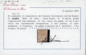 1859 - 40 cent. rosso bruno, I ... 