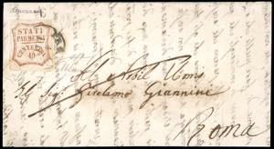 1859 - 40 cent. rosso bruno, I composizione ... 