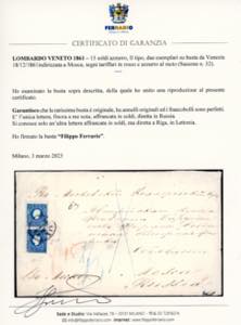 1861 - 15 soldi azzurro, II tipo ... 