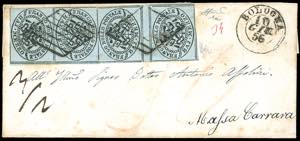 1856 - 1/2 baj grigio azzurro (1a), due ... 
