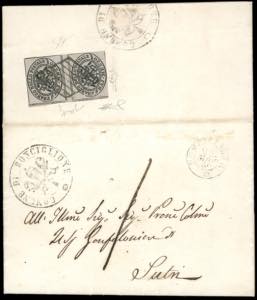 1860 - 1/2 baj grigio lilla (1c), coppia ... 