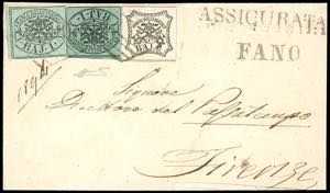 1857 - 1 baj verde grigiastro, due esemplari ... 