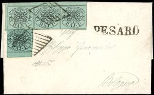 1858 - 1 baj verde grigiastro, striscia ... 