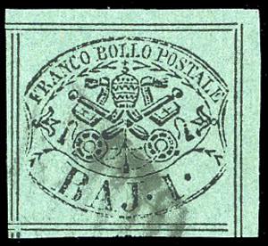 1864 - 1 b. verde scuro, seconda ... 