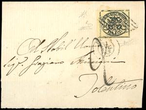 1863 - 3 baj giallo cromo (4A), ... 