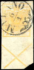 1850 - 5 cent. arancio, Croce di S.Andrea in ... 