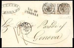 1853 - 5 baj rosa chiaro, stampa ... 