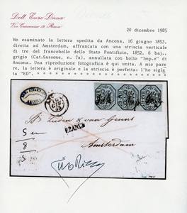 1853 - 6 baj grigio (7a), striscia ... 