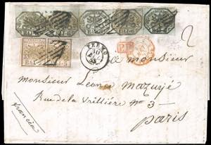 1855 - 6 baj grigio, stampa con inchiostro ... 