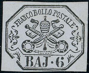 1864 - 6 baj lilla grigio, varietà di ... 