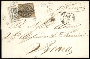 1859 - 8 baj bianco frazionato verticalmente ... 