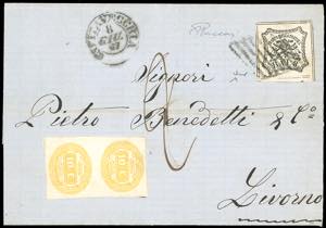 1867 - 8 baj bianco (9), otto filetti ... 