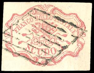 1852 - 1 scudo rosa carminio (11), usato, ... 