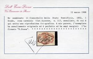 1852 - 1 scudo rosa carminio (11), ... 
