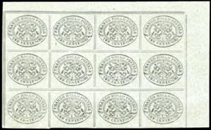 1867 - 3 cent. grigio (15), blocco ... 