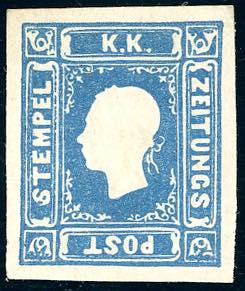 1858 - 1,05 soldi azzurro (8), gomma ... 