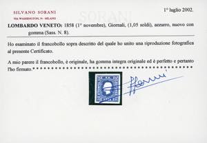 1858 - 1,05 soldi azzurro (8), ... 