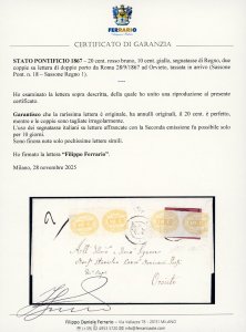 1867 - 20 cent. rosso bruno (18), ... 