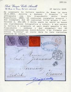 1869 - 20  cent. lilla grigio, due ... 