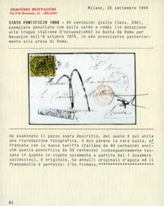 1870 - 40 cent. giallo (29b), ... 