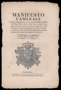 1818 - Manifesto camerale del ... 